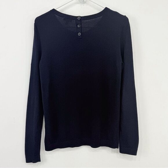 Talbots Three Dachshunds Graphic Blue Fine Knit Crewneck Pullover Sweater - Picture 7 of 12